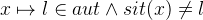 $x\mapsto l\in aut \land sit(x)\neq l$