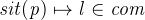 $\it  sit(p)\mapsto l \in com $