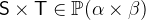 $\textsf{S}\mathbin \times \textsf{T}\in \mathop {\mathbb P\hbox{}}\nolimits (\alpha \mathbin \times \beta )$