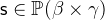 $\textsf{s}\in \mathop {\mathbb P\hbox{}}\nolimits (\beta \mathbin \times \gamma )$