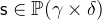 $\textsf{s}\in \mathop {\mathbb P\hbox{}}\nolimits (\gamma \mathbin \times \delta )$