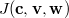 $J(\mathbf{c},\mathbf{v},\mathbf{w})$
