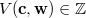 $V(\mathbf{c},\mathbf{w})\in \mathord {\mathbb Z}$