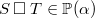 $S\mathbin {\Box }T\in \mathop {\mathbb P\hbox{}}\nolimits (\alpha )$