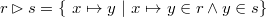 $r\mathbin \rhd s = \{ ~ x\mapsto y~ |~ x\mapsto y\in r \land y\in s\} $